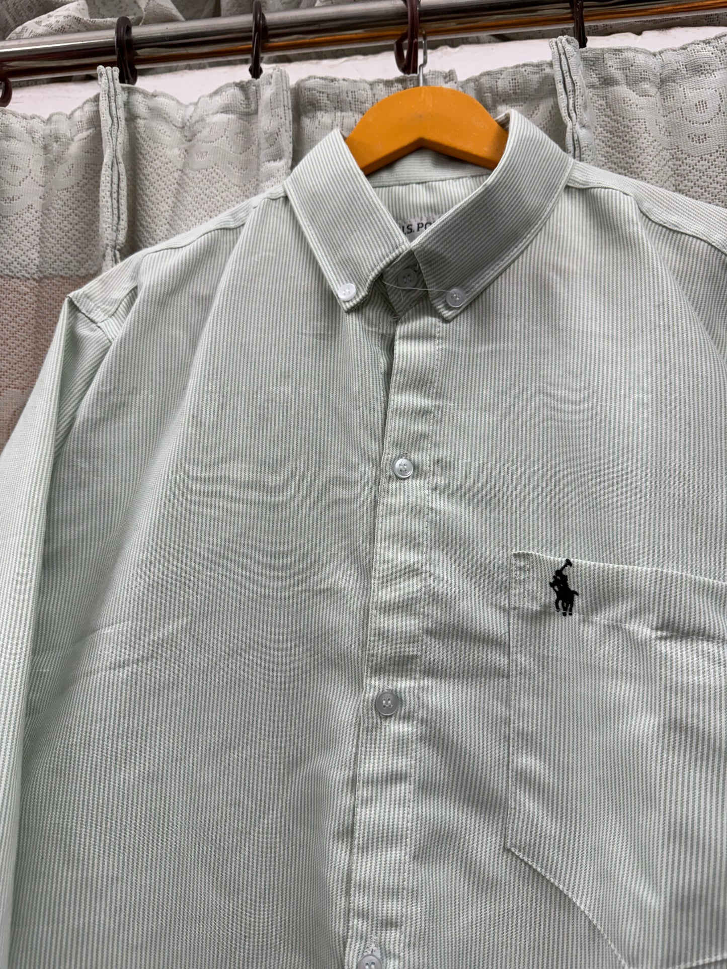 OLD MONEY STRIPE SHIRT (MINT GREEN)