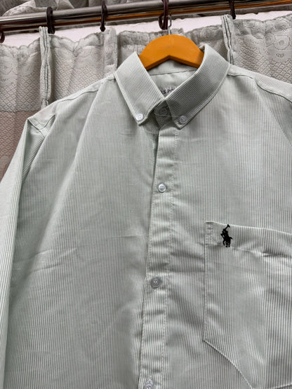 OLD MONEY STRIPE SHIRT (MINT GREEN)