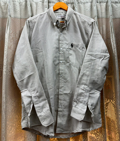 OLD MONEY STRIPE SHIRT (GREY)