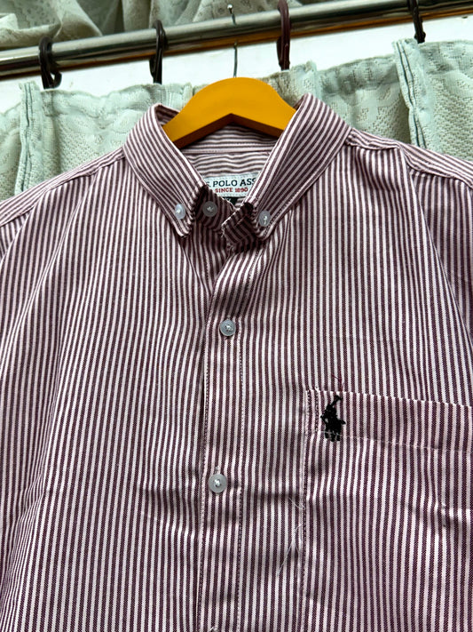 OLD MONEY STRIPE SHIRT(PURPLE)