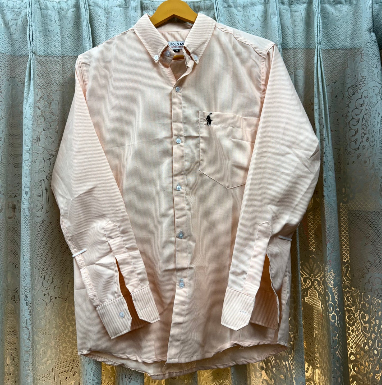 OLD MONEY STRIPE SHIRT (PEACH)