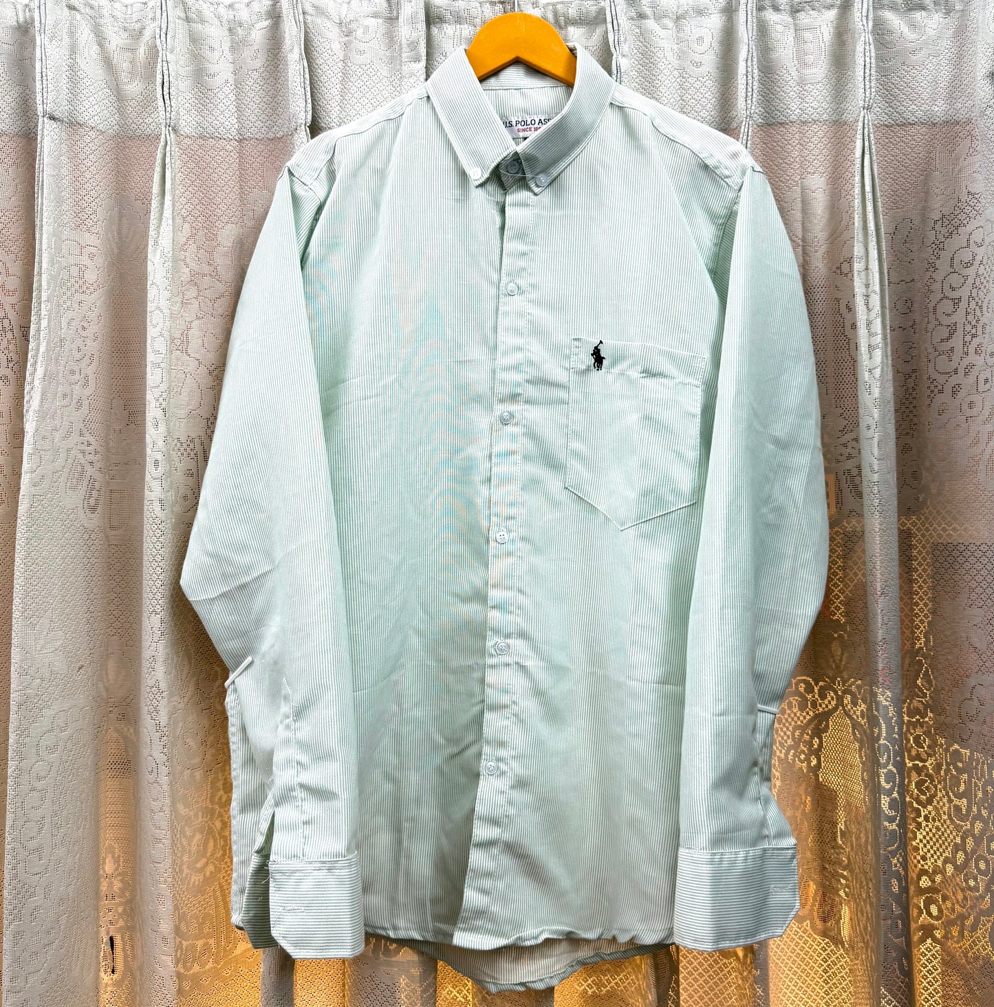 OLD MONEY STRIPE SHIRT (MINT GREEN)