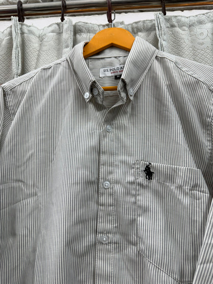 OLD MONEY STRIPE SHIRT (GREY)